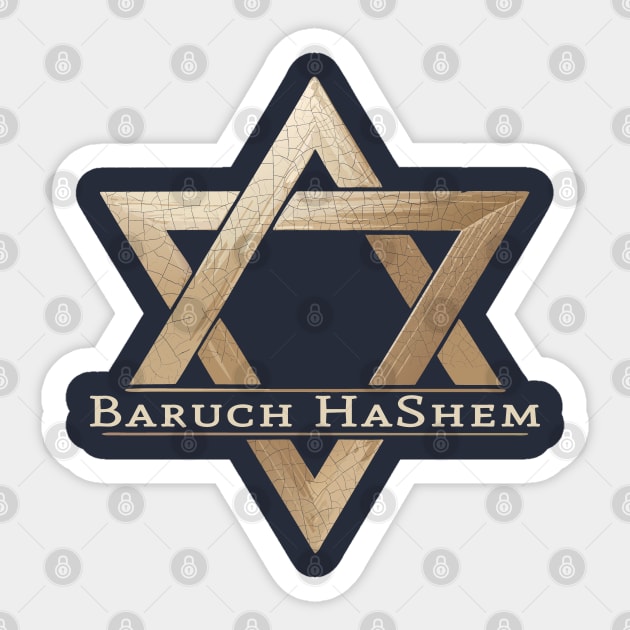 Baruch HaShem - Magen David Sticker by Thank HaShem